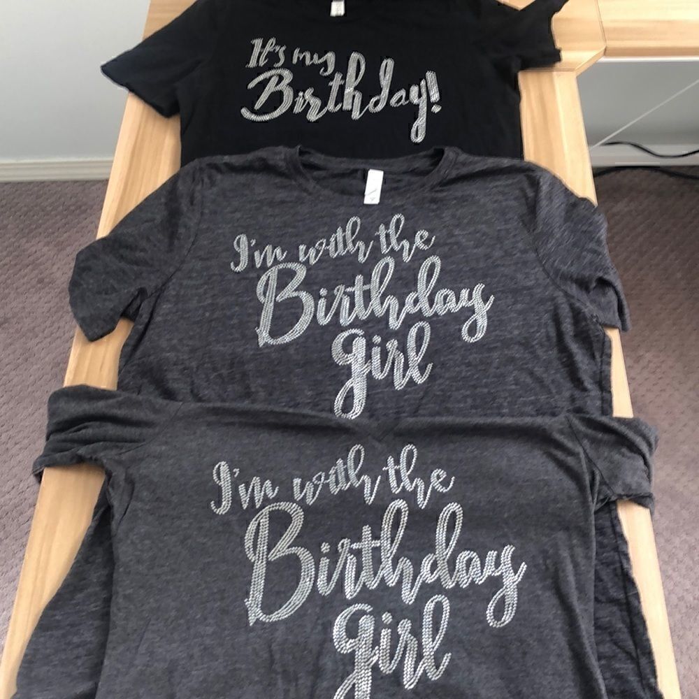3 Birthday Celebration T-shirts.  Size S/M.